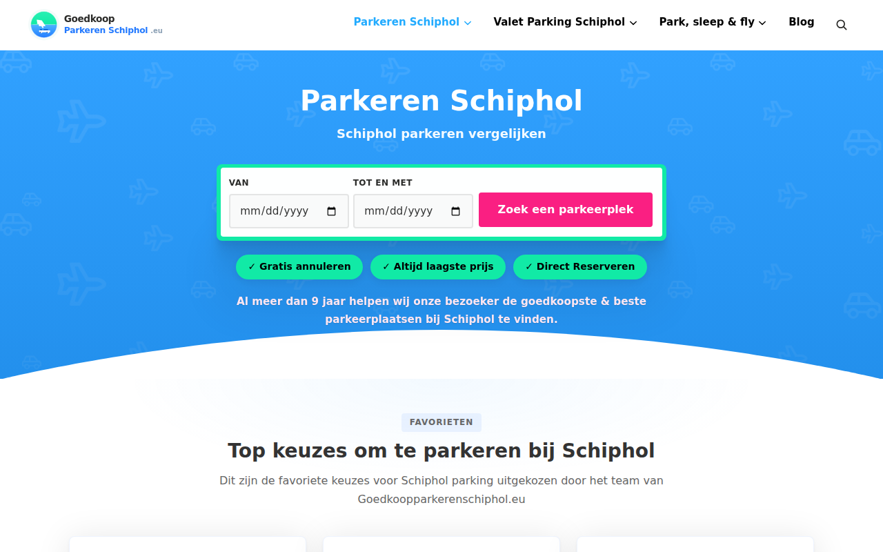 goedkoopparkerenschiphol.eu